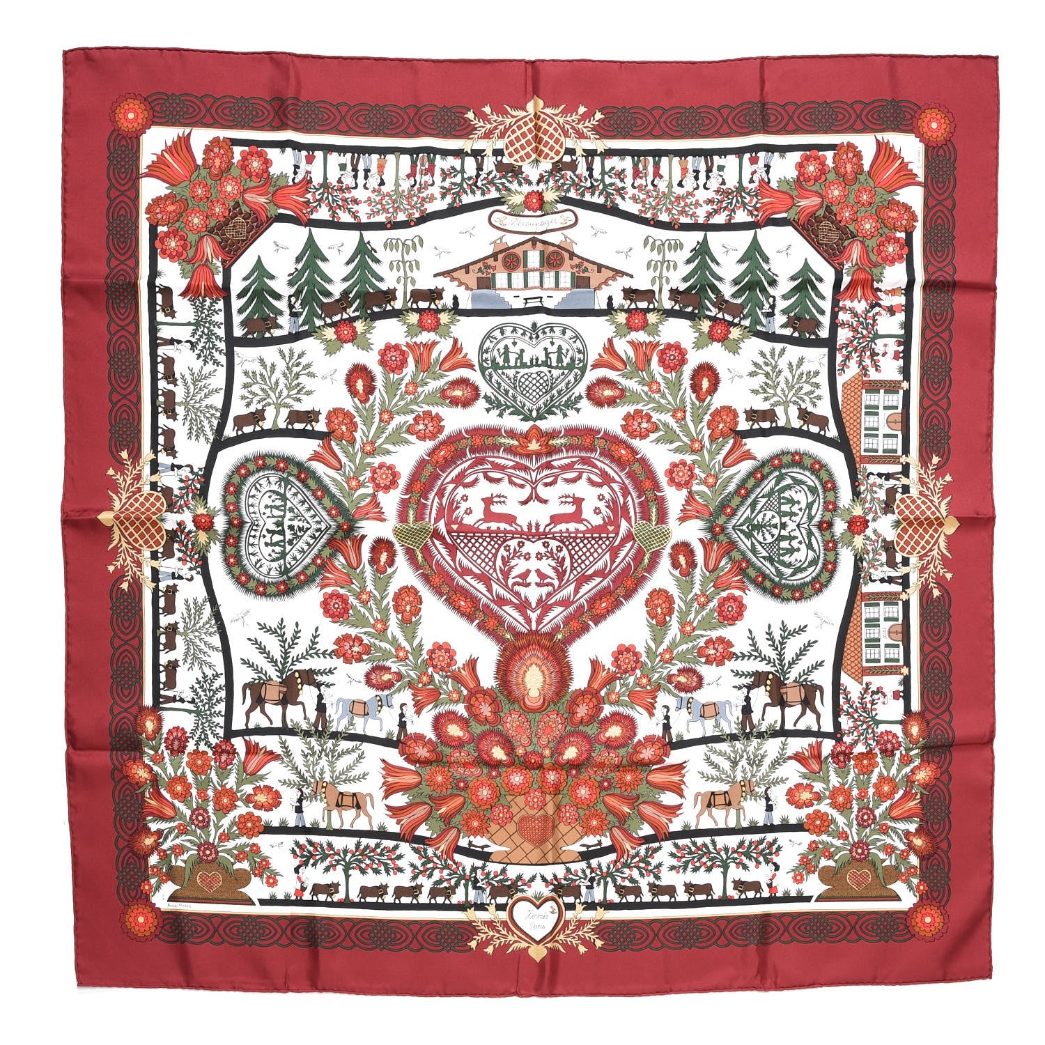 Hermes Silk Decoupages Scarf 90 1 of 5