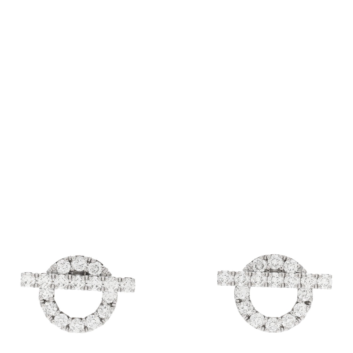 Hermes 18K White Gold Diamond Finesse Earrings 1 of 5