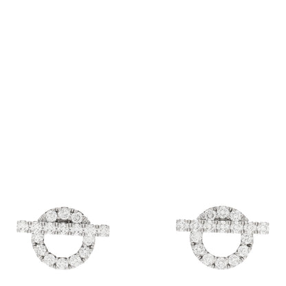 Hermes 18K White Gold Diamond Finesse Earrings 1 of 5