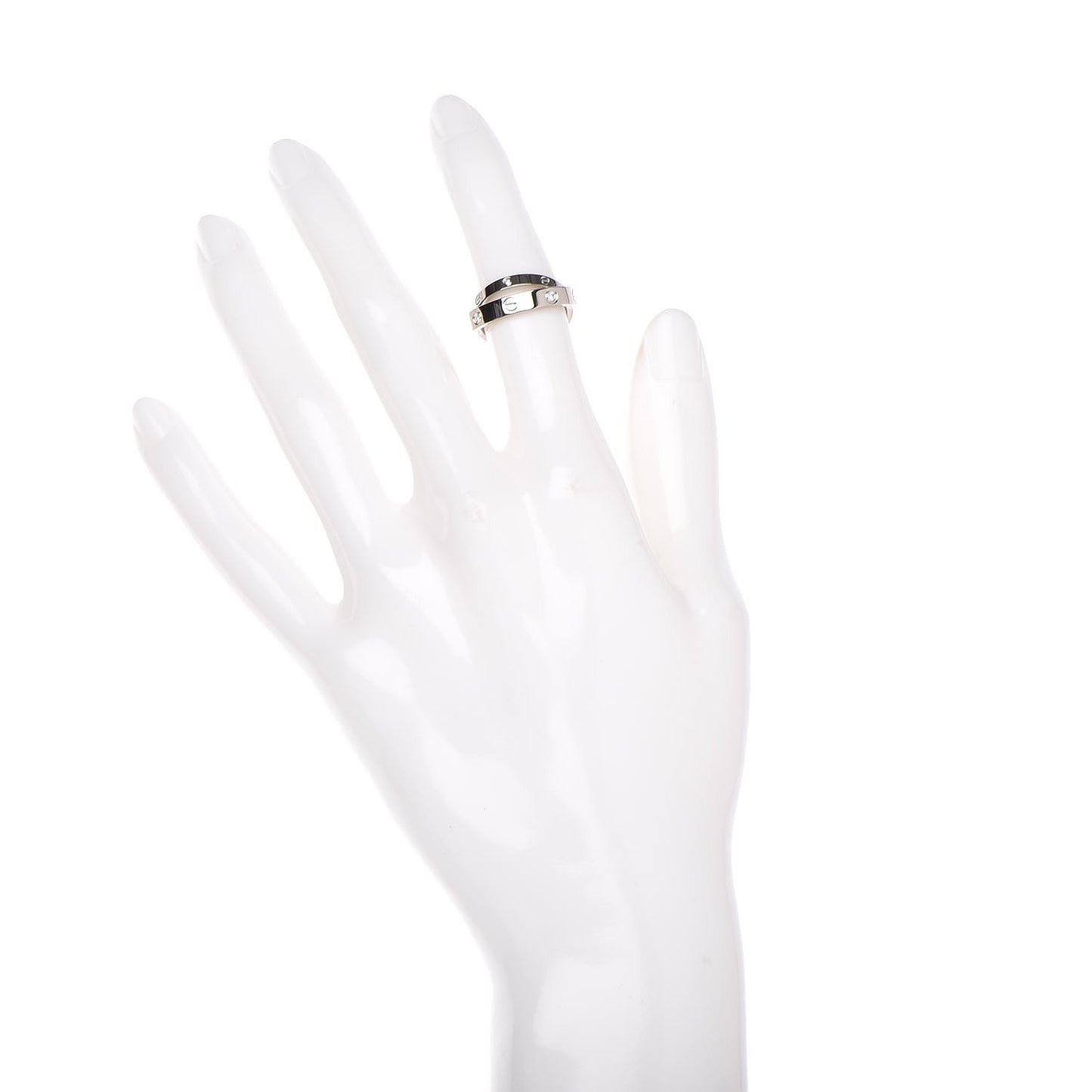 18K White Gold 6 Diamonds LOVE Ring 47 4