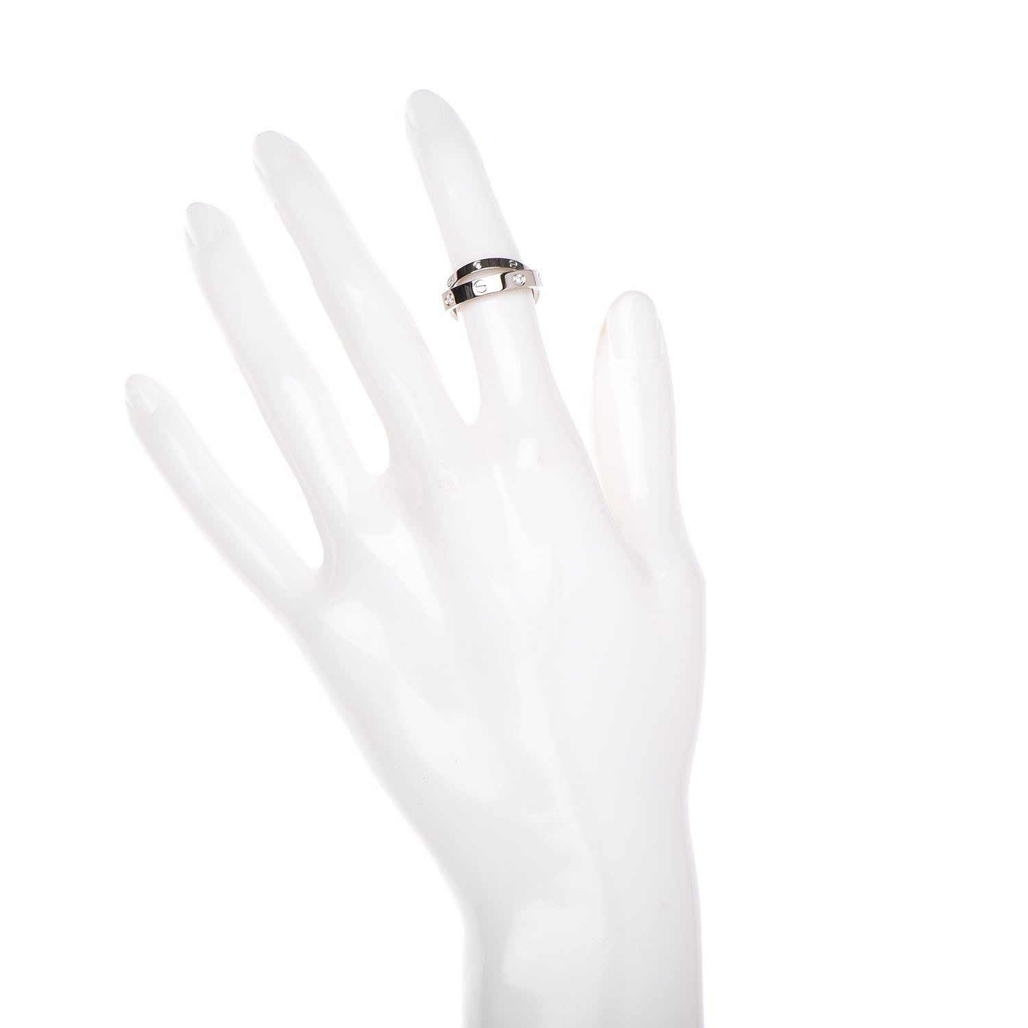 Cartier 18K White Gold 6 Diamonds LOVE Ring 47 4 2 of 6