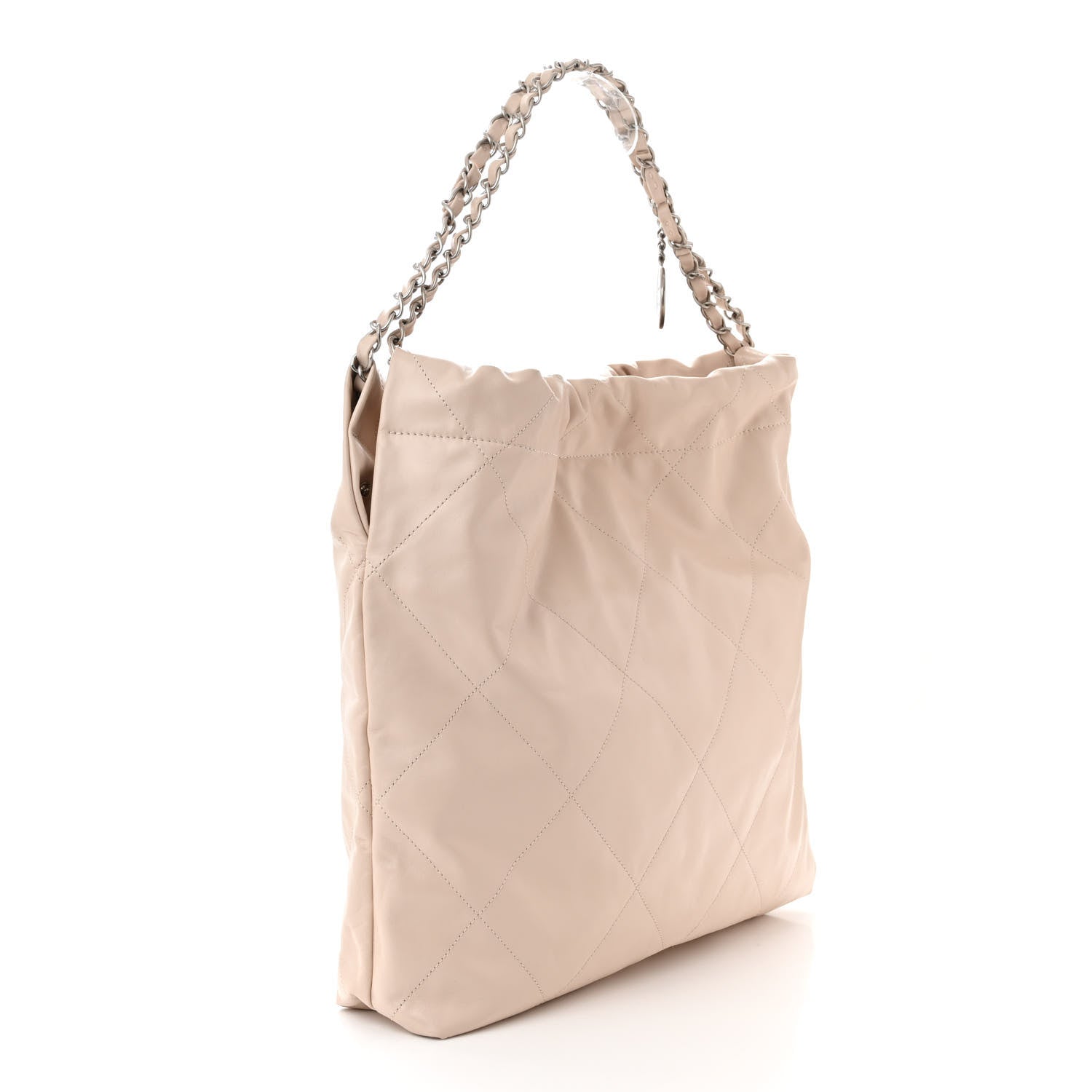 Chanel Shiny Calfskin Quilted Chanel 22 Ecru 3 of 10