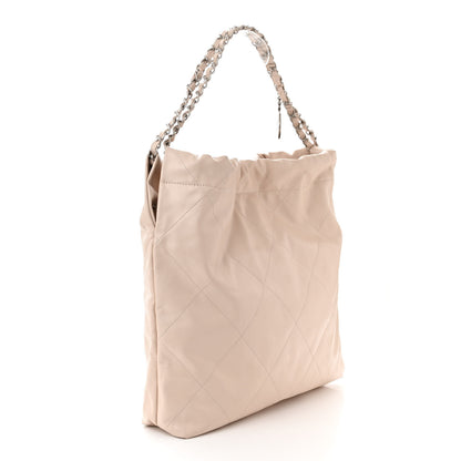 Chanel Shiny Calfskin Quilted Chanel 22 Ecru 3 of 10