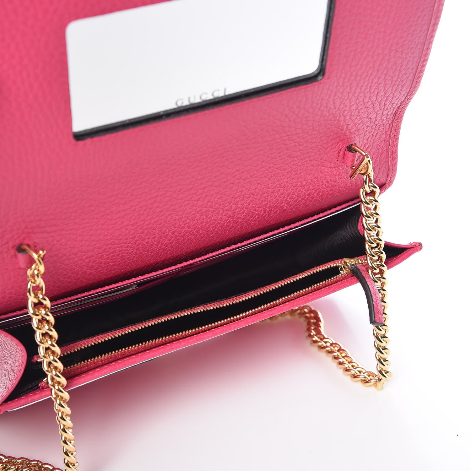 Gucci Dollar Calfskin Mini GG Marmont Chain Wallet Box Pink 5 of 10
