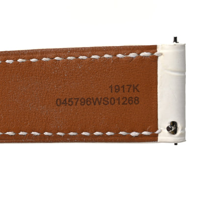Hermes Matte Alligator Single Tour Watch Strap White 6 of 7