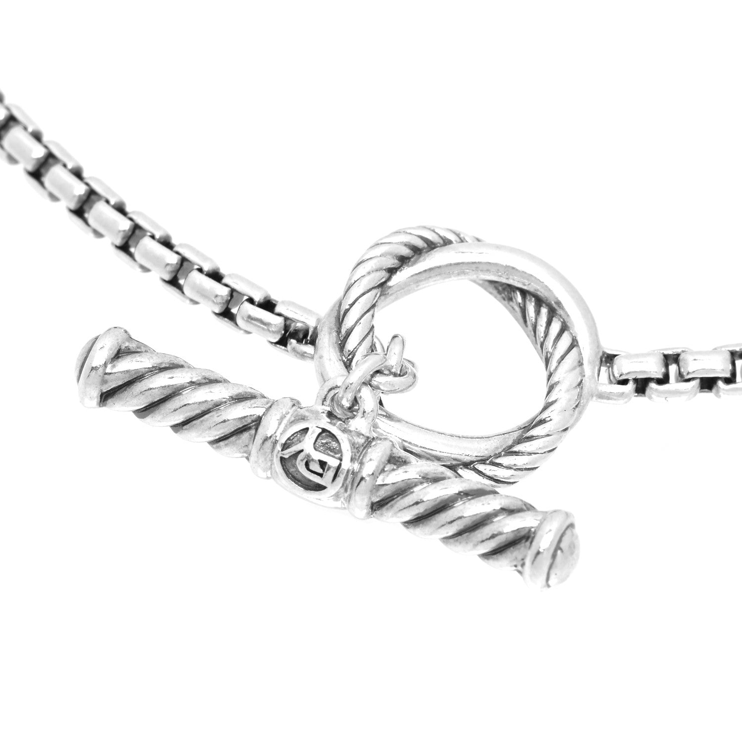 David Yurman Sterling Silver Pearl Infinity Station Chain Necklace 4 of 5