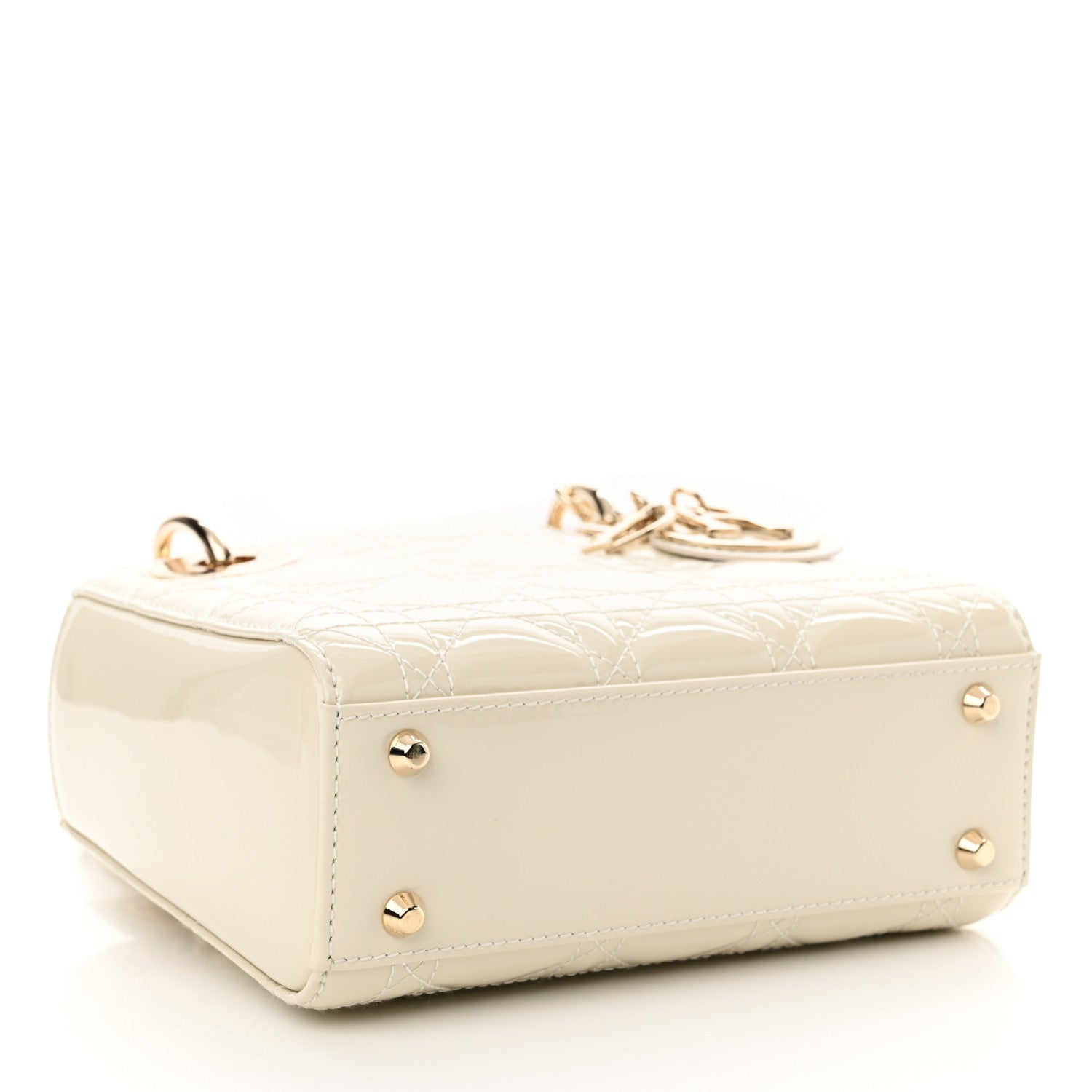 Christian Dior Patent Cannage Mini Lady Dior Latte 4 of 11