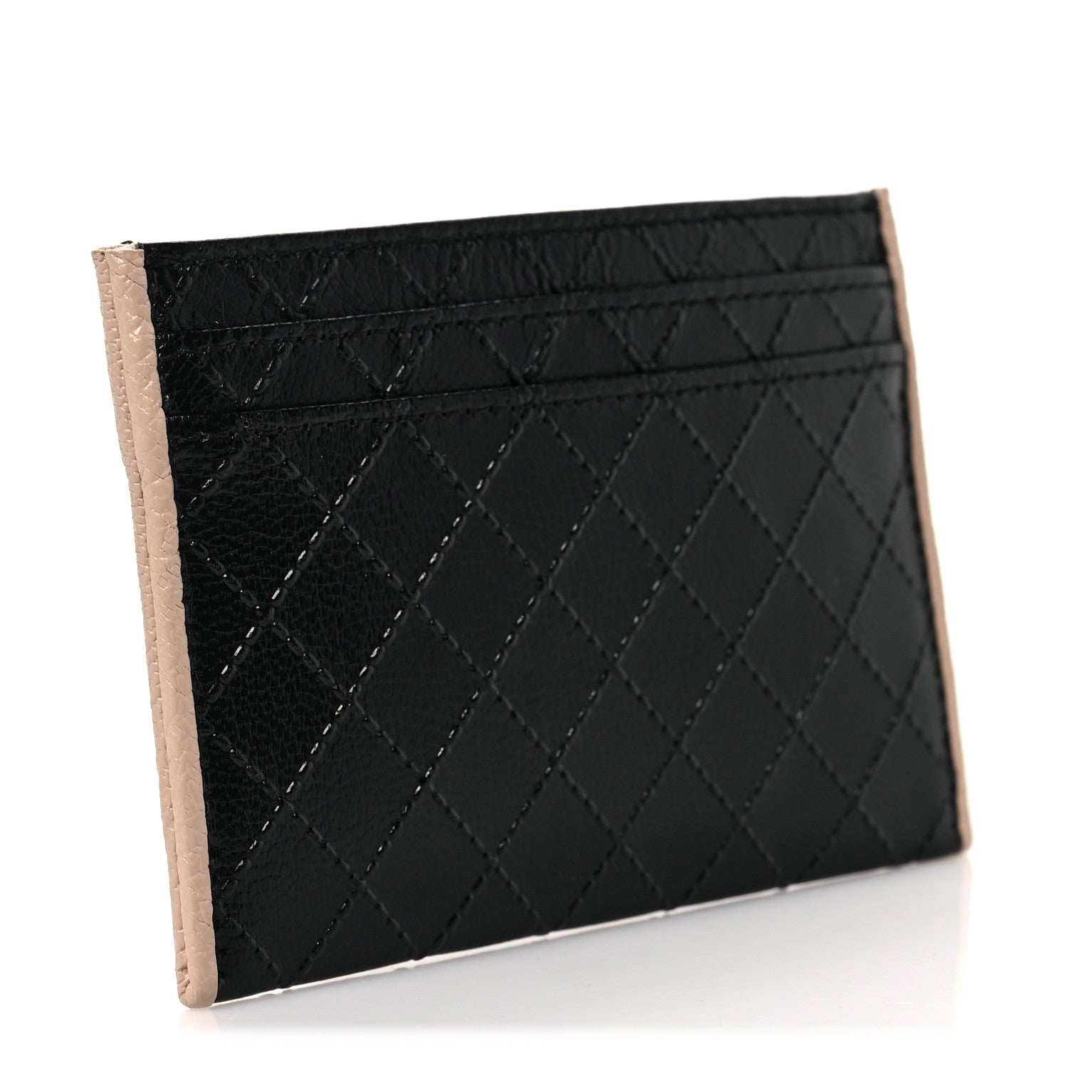 Chanel Caviar Quilted Card Holder Black Beige 3 of 7