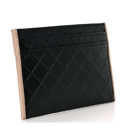Chanel Caviar Quilted Card Holder Black Beige 3 of 7