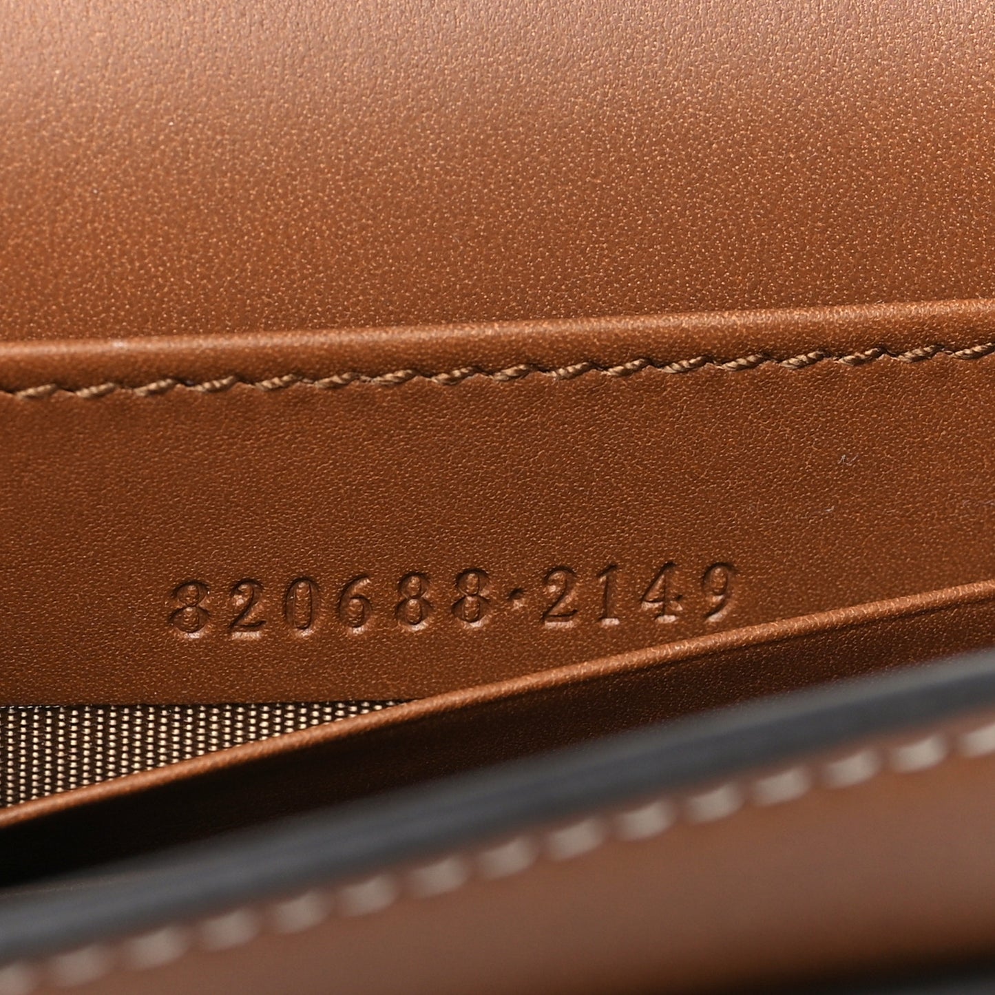 GG Emblem Monogram Wallet With Strap Beige Brown