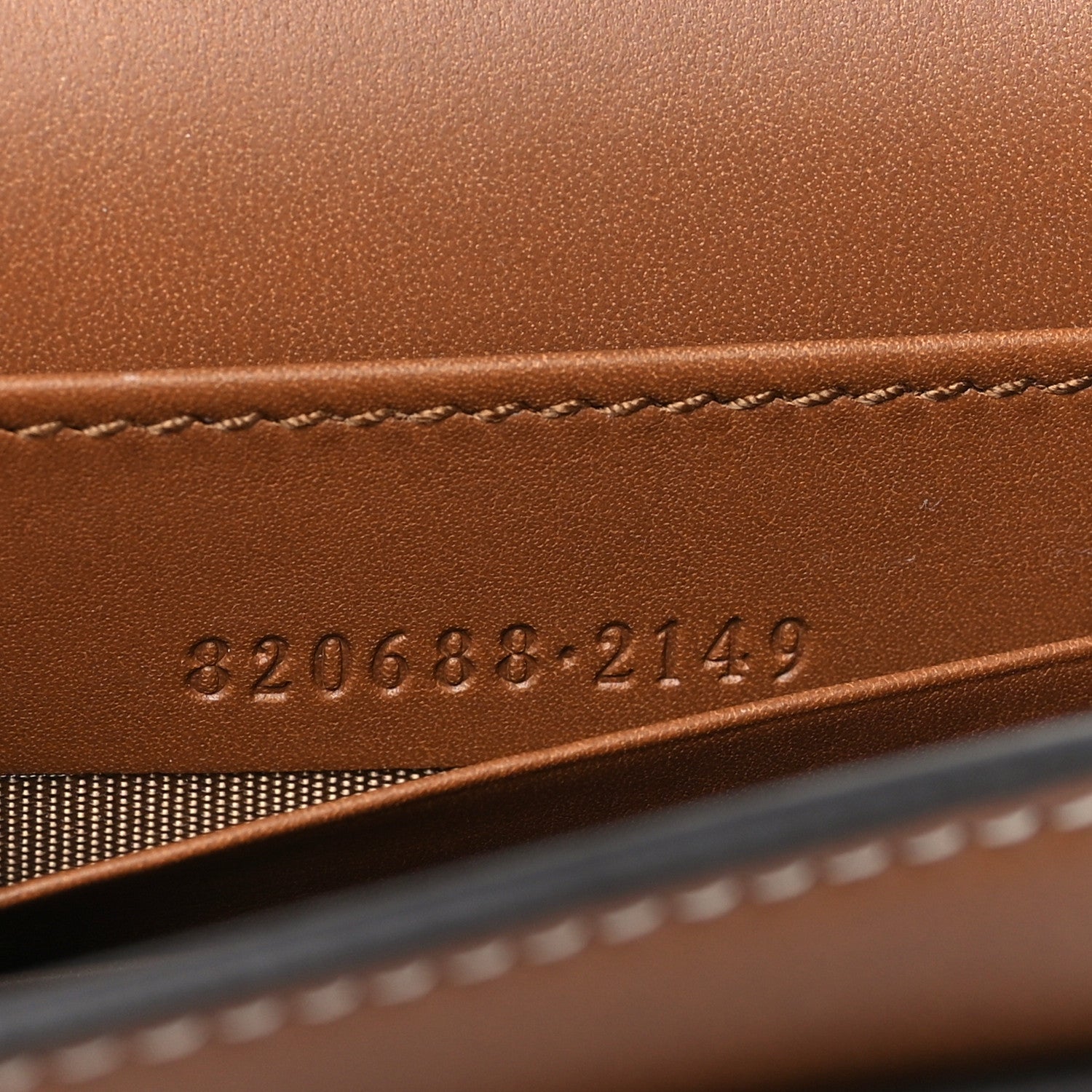 Gucci GG Emblem Monogram Wallet With Strap Beige Brown 7 of 10