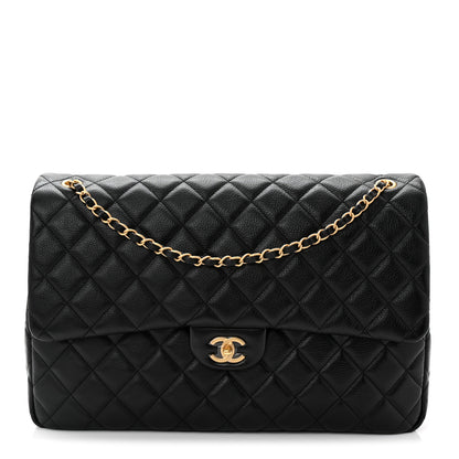 Chanel Grained Calfksin Quilted XXL Travel Flap Bag Black 1 of 10