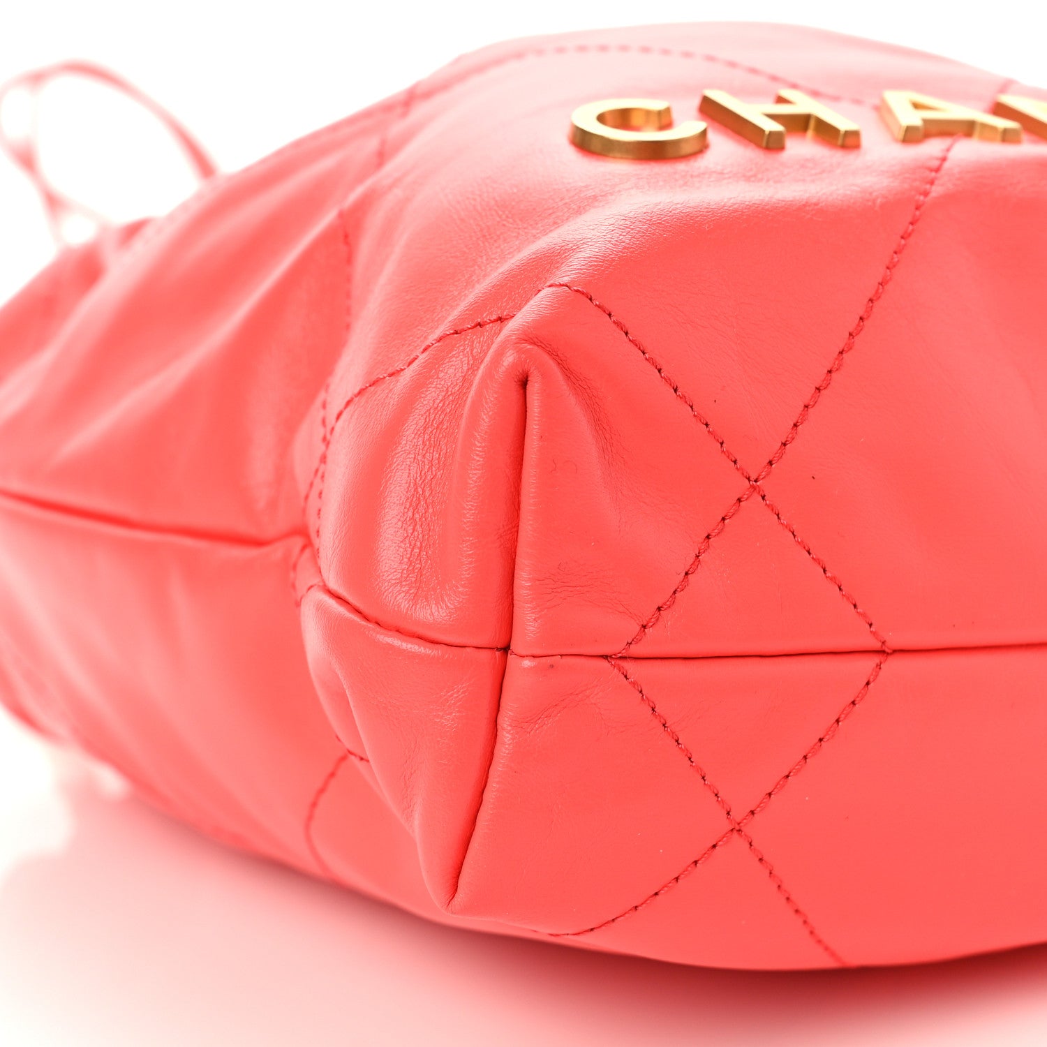 Chanel Shiny Calfskin Quilted Mini Chanel 22 Coral 8 of 9