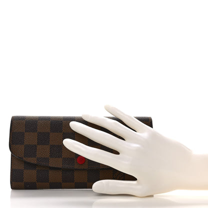 Louis Vuitton Damier Ebene Emilie Wallet Red 2 of 8
