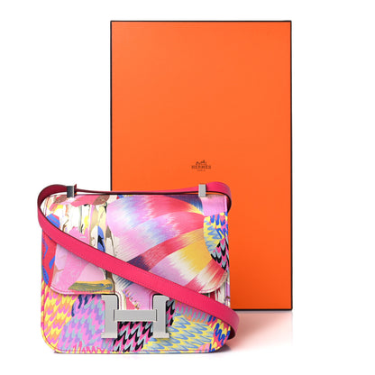 Hermes Swift Silk Marble Printed Constance 24 Rose Azalee Rose Mexico 10 of 10