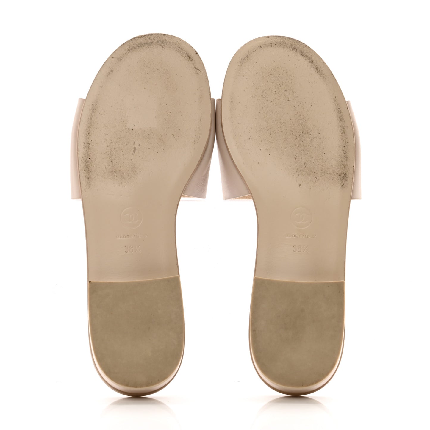 Calfskin Patent Calfskin Logo Mules 38.5 Beige