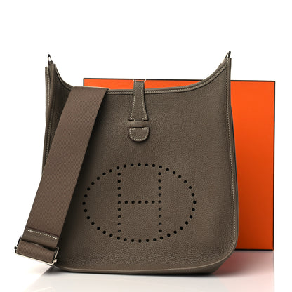 Hermes Taurillon Clemence Evelyne III PM Etoupe 10 of 10