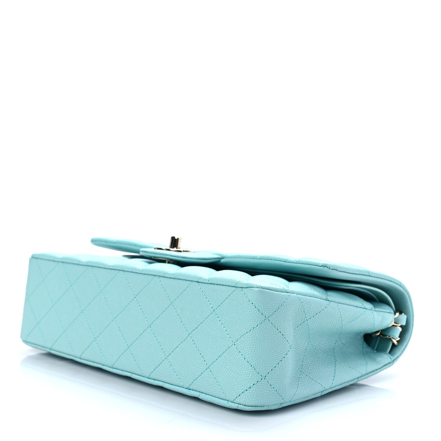 Chanel Caviar Quilted Medium Double Flap Light Blue 8 of 8