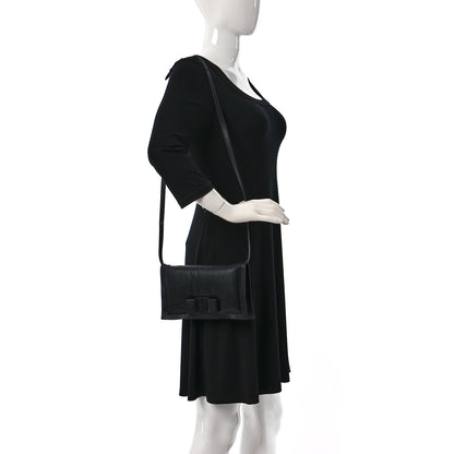 Salvatore Ferragamo Calfskin Mini Viva Bow Shoulder Bag Black 3 of 9