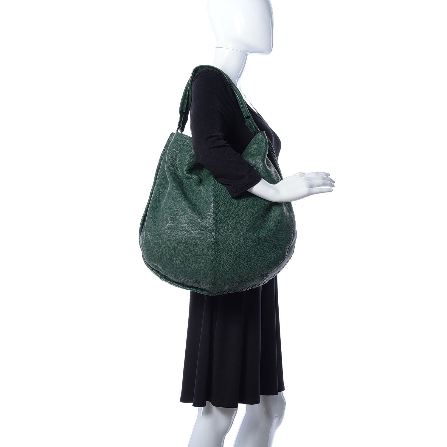 Bottega Veneta Washed Cervo Deerskin Large Hobo Green 2 of 8