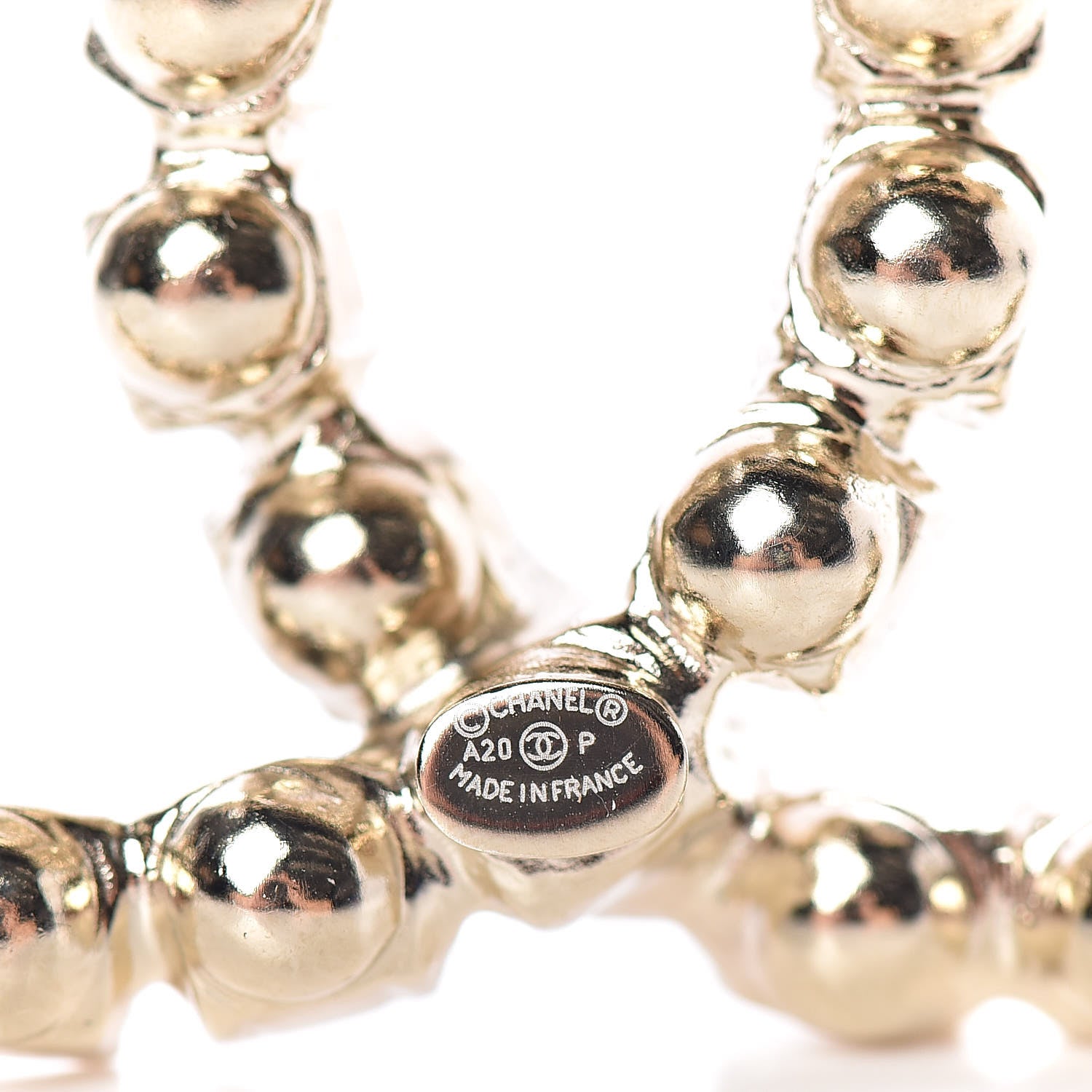 Chanel Crystal CC Brooch Light Gold 4 of 5