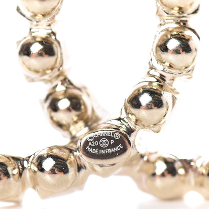 Chanel Crystal CC Brooch Light Gold 4 of 5