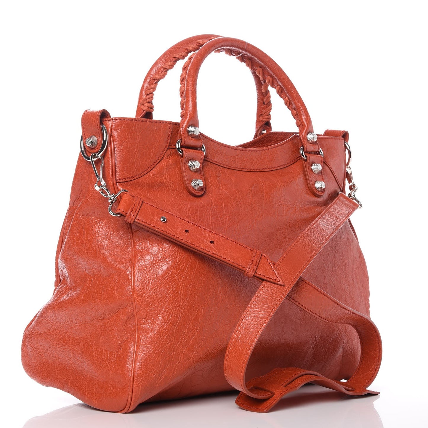 Agneau Giant 12 Silver Hardware Velo Rouge Ambre