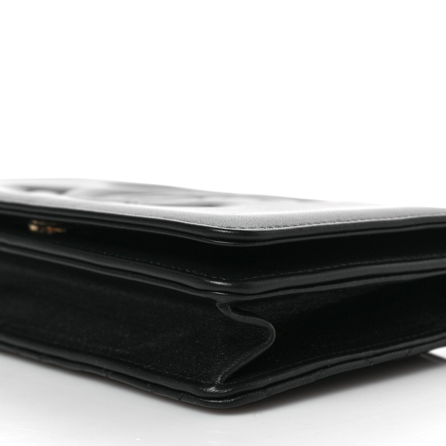 Lambskin Quilted Timeless CC Wallet On Chain WOC Black