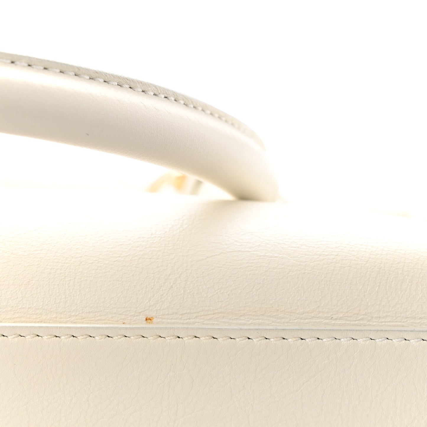 Calfskin Gancini Top Handle Satchel White