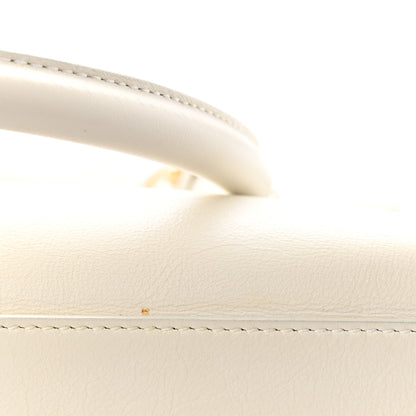 Salvatore Ferragamo Calfskin Gancini Top Handle Satchel White 10 of 10