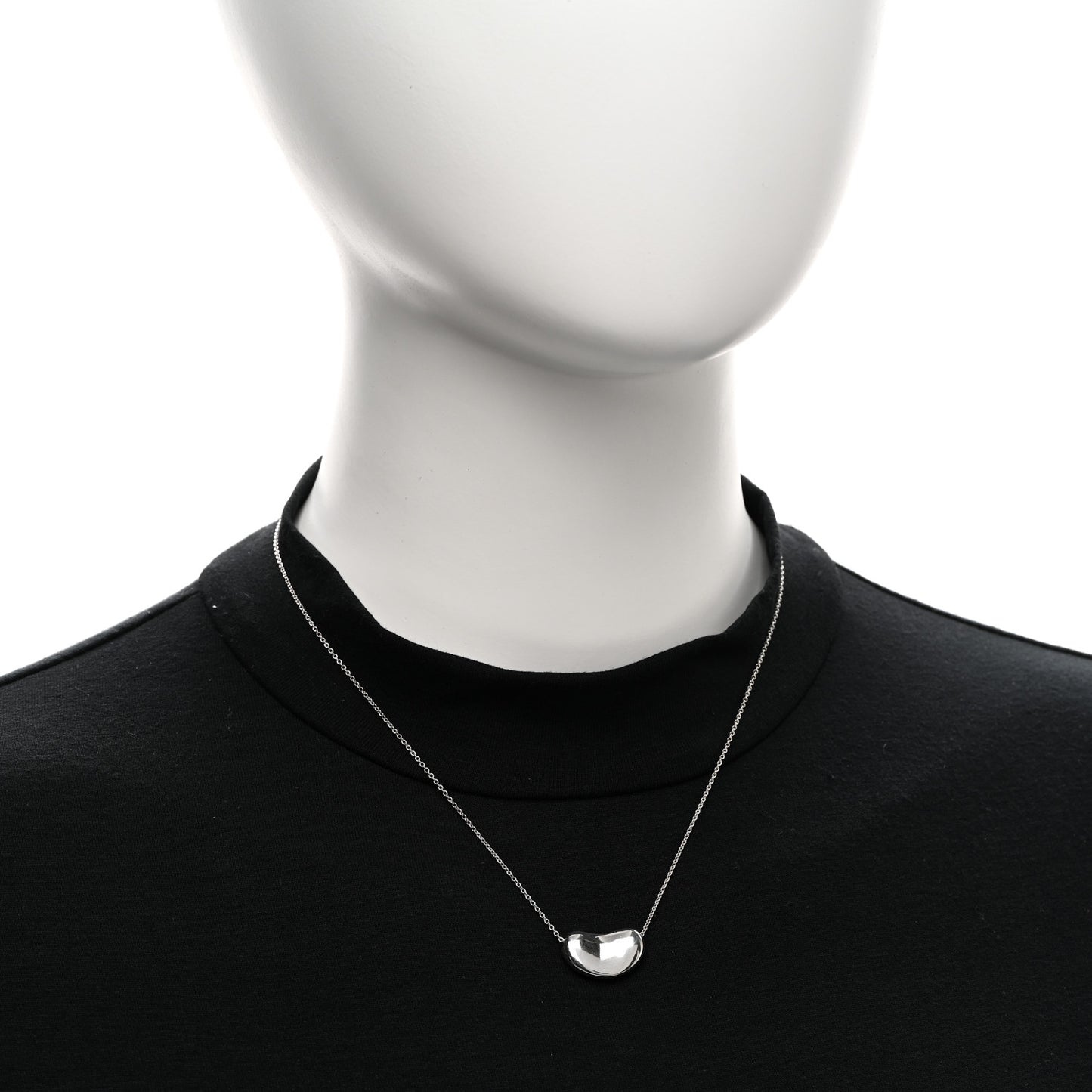 Sterling Silver 19mm Elsa Peretti Bean Pendant Necklace