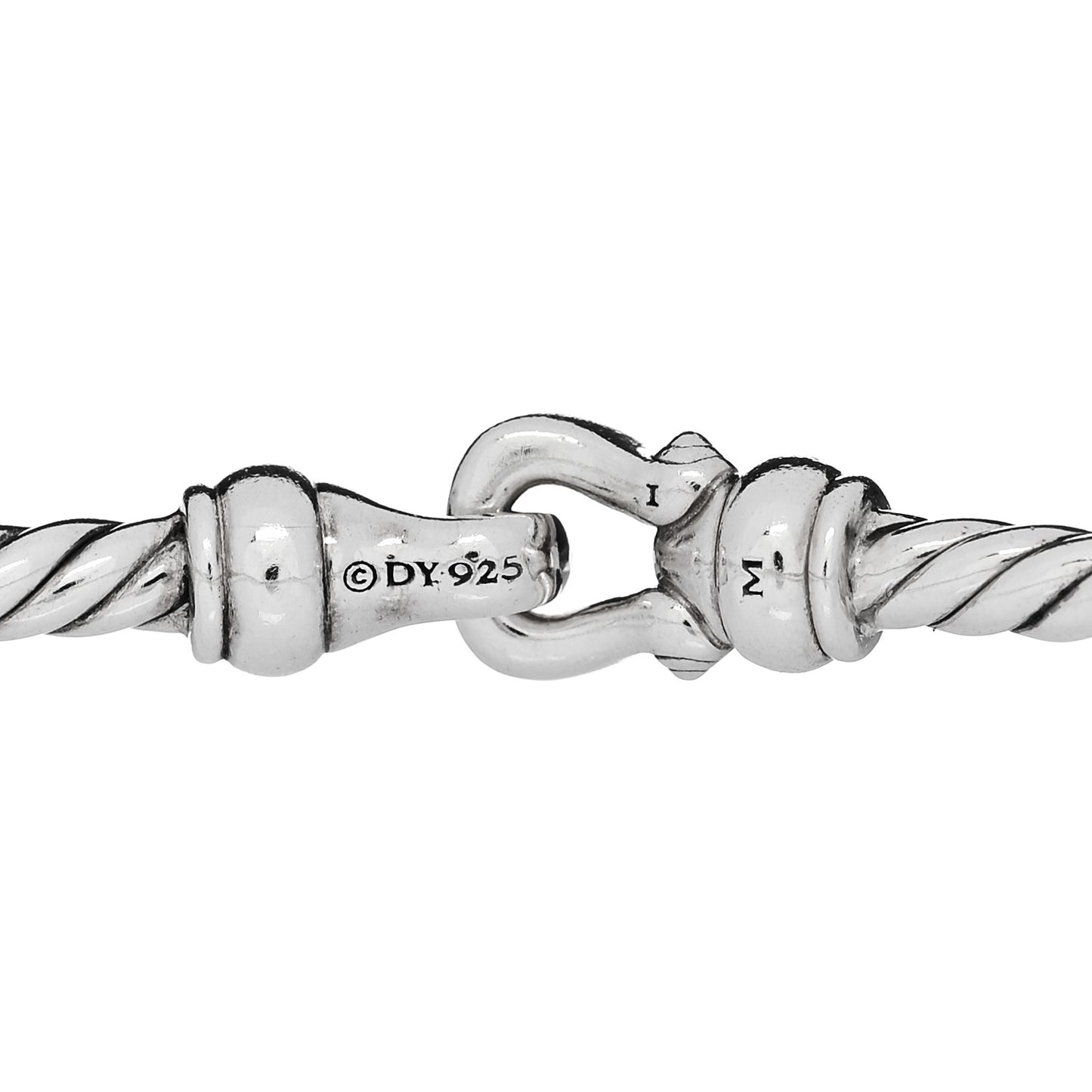 Sterling Silver Diamond 3mm Cable Buckle Bracelet