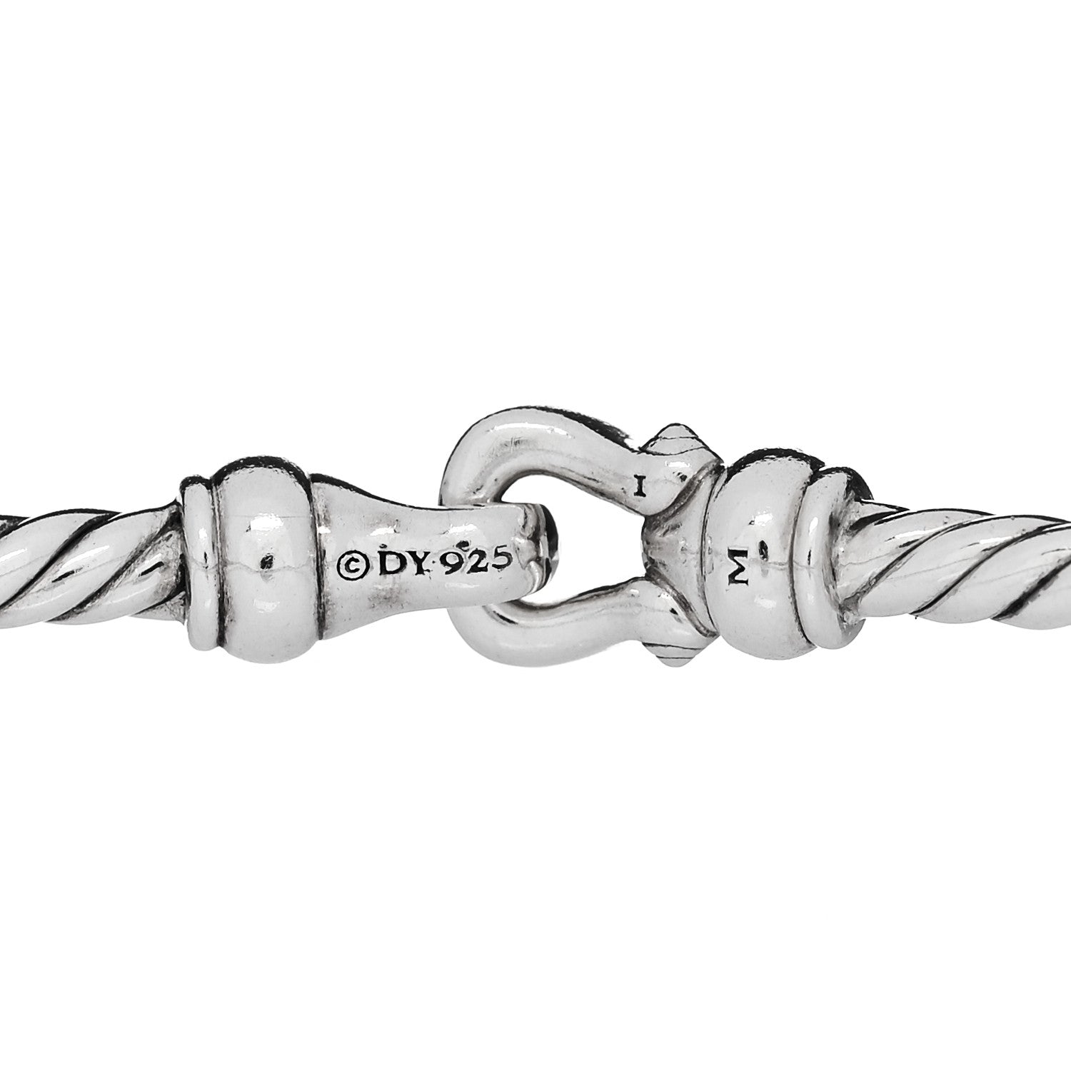 David Yurman Sterling Silver Diamond 3mm Cable Buckle Bracelet 3 of 3