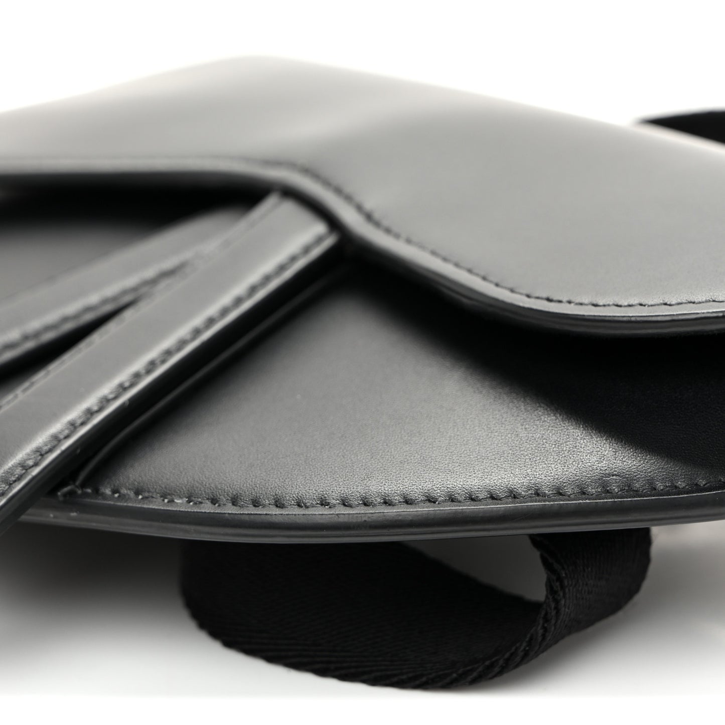 Calfskin Saddle Belt Bag Black