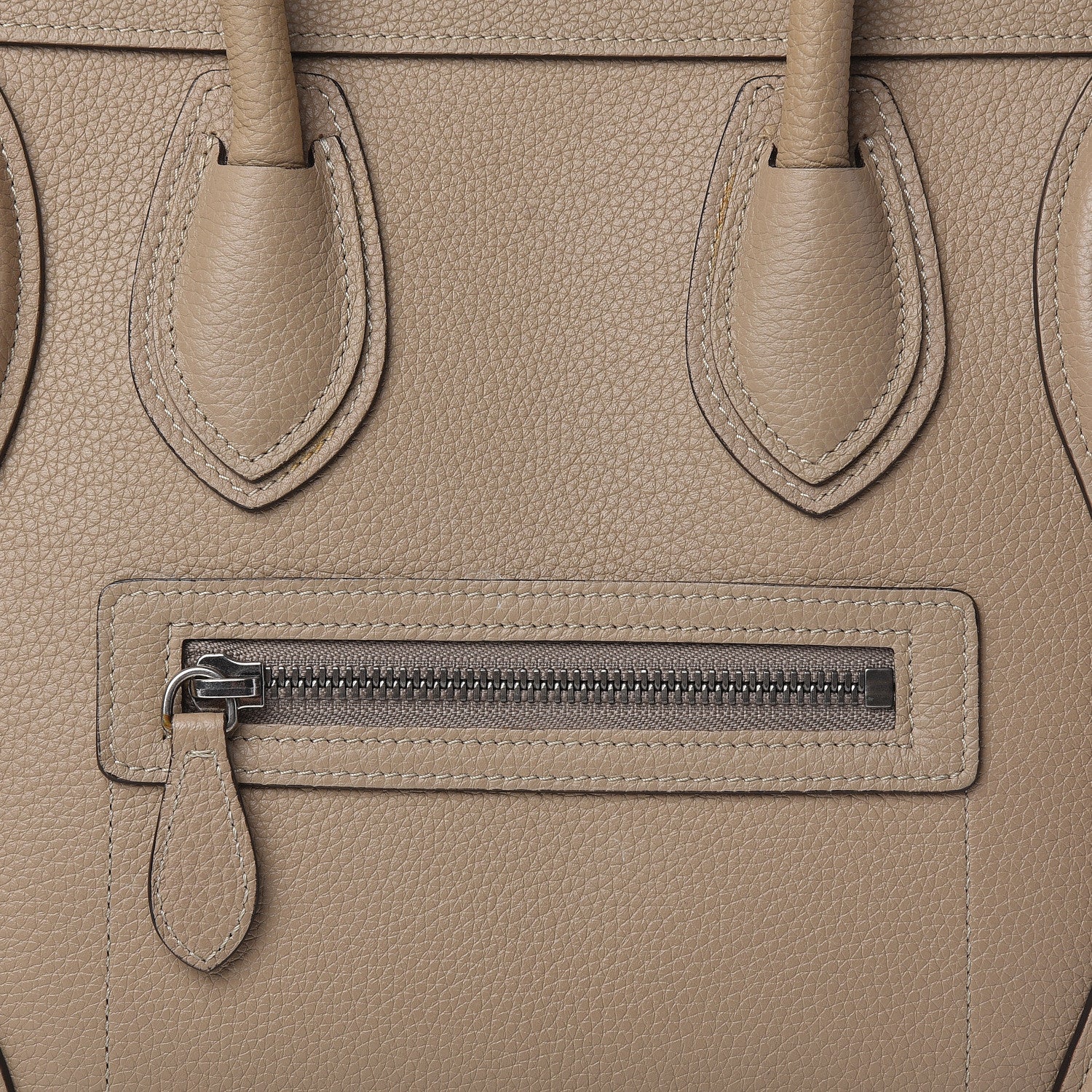 Celine Drummed Calfskin Micro Luggage Dune 9 of 13