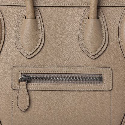 Celine Drummed Calfskin Micro Luggage Dune 9 of 13