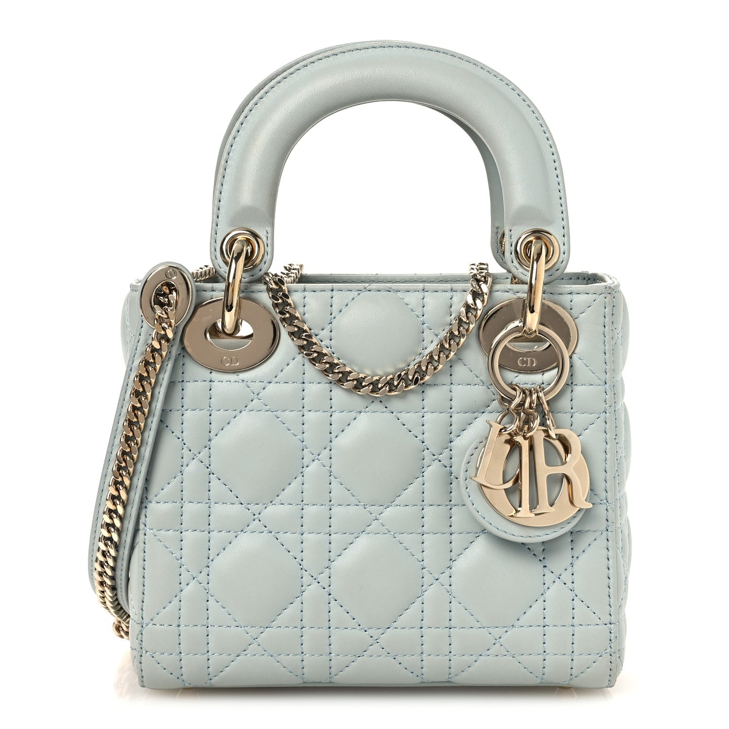 Lambskin Cannage Mini Lady Dior Blue