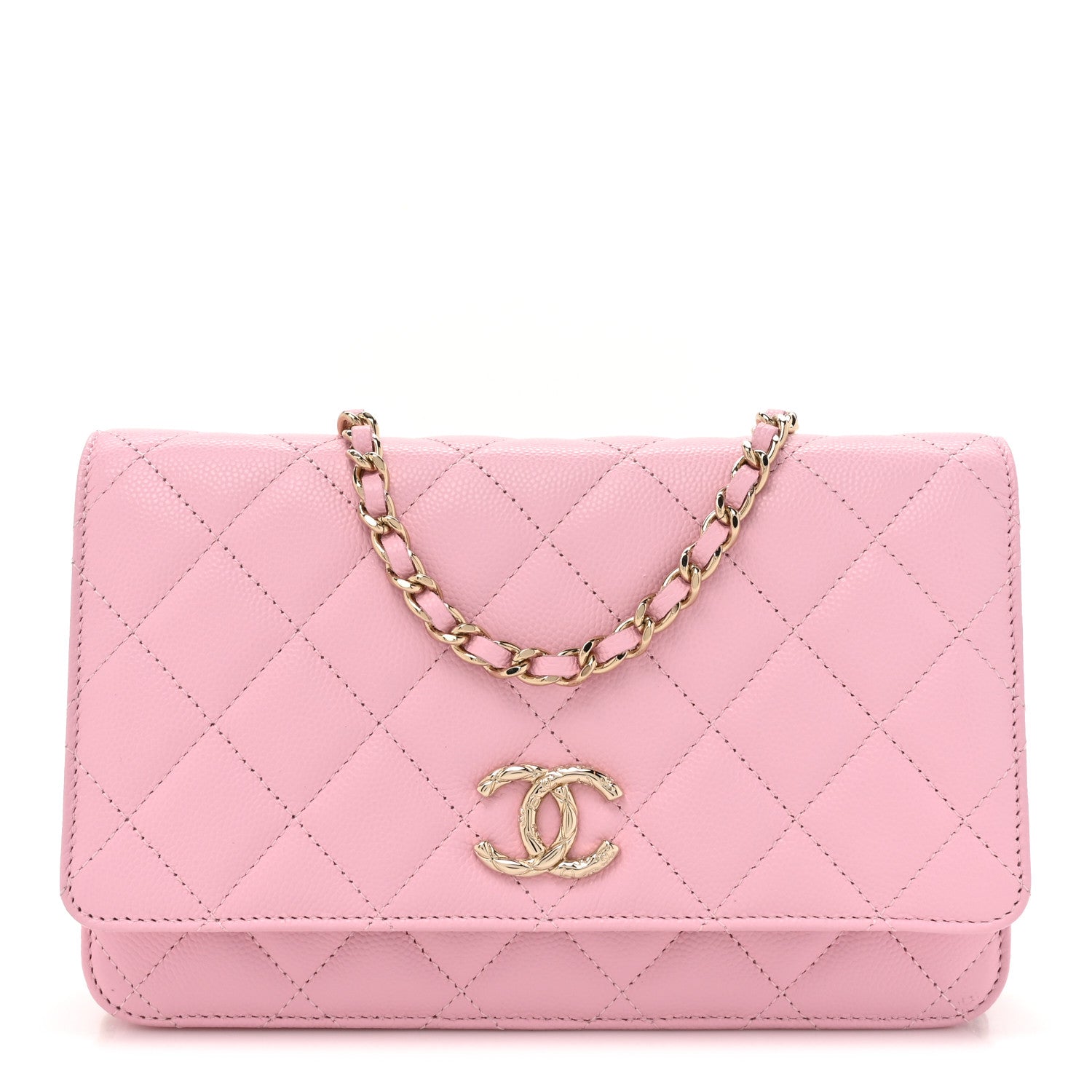 Chanel Caviar Quilted Wallet on Chain WOC Light Pink 1 of 12