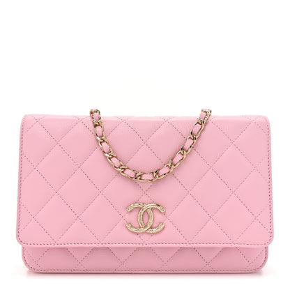 Chanel Caviar Quilted Wallet on Chain WOC Light Pink 1 of 12