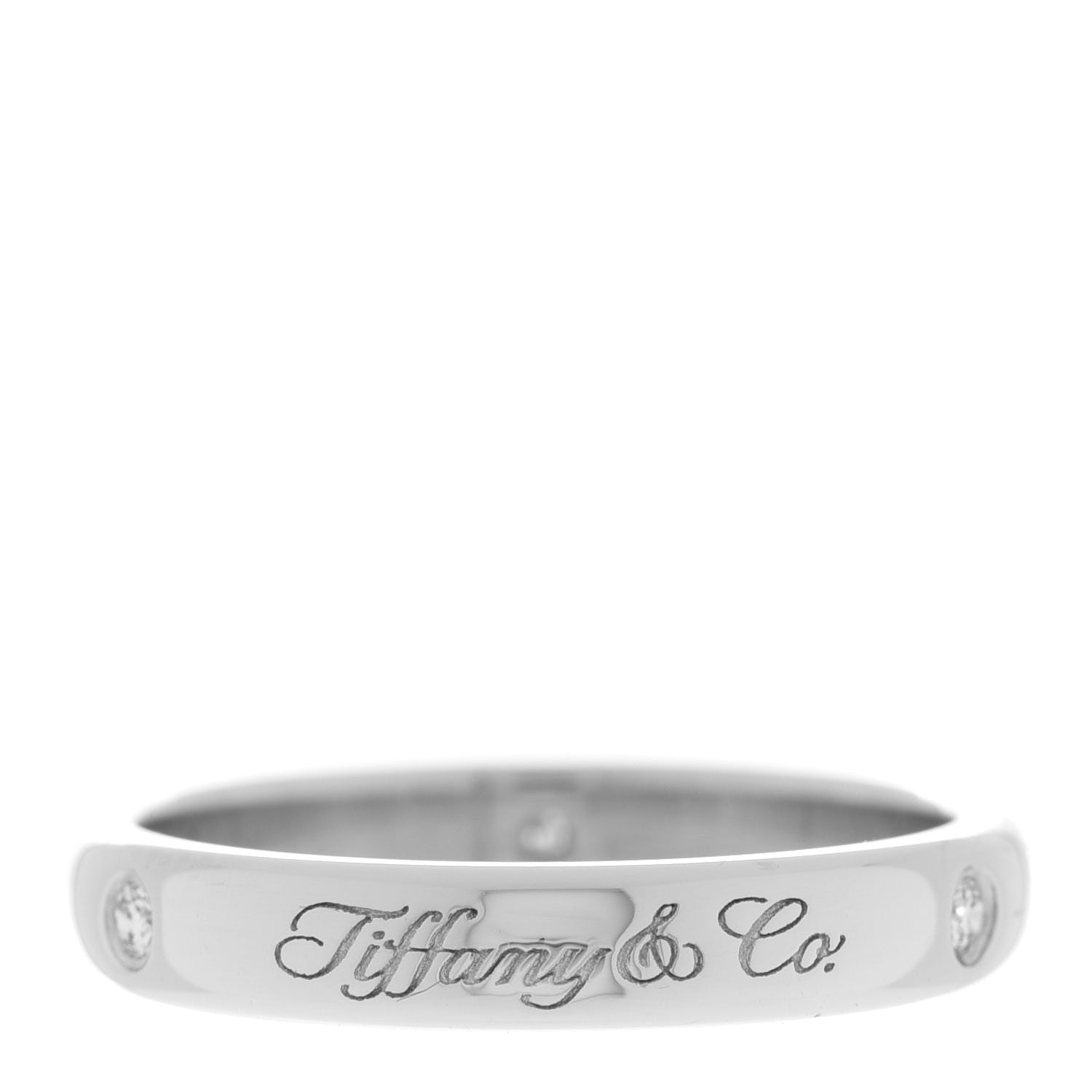 Tiffany Platinum Diamond 3mm Notes Ring 47 4 3 of 4