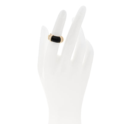 Van Cleef & Arpels 18K Yellow Gold Diamond Black Onyx Perlee Couleurs Ring 49 5 2 of 6