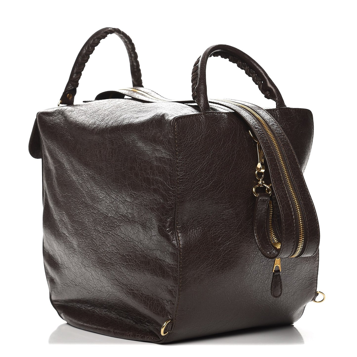 Agneau Giant 12 Gold Hardware Zip Traveler Backpack Charbon