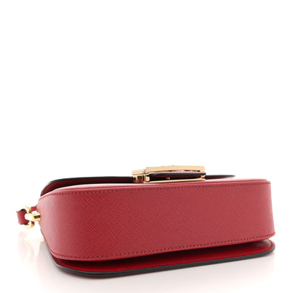 Prada Saffiano Lux Embleme Flap Shoulder Bag Fuoco 4 of 12