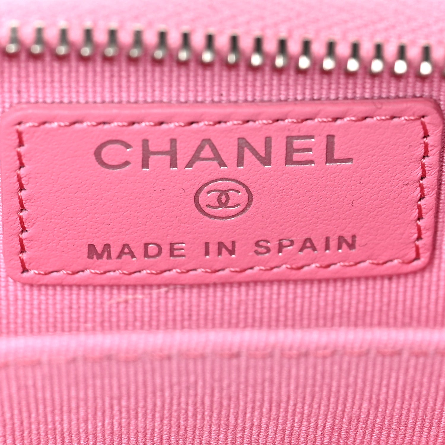 Chanel Caviar Quilted Boy Zip Around Coin Purse Wallet Pink 6 of 7