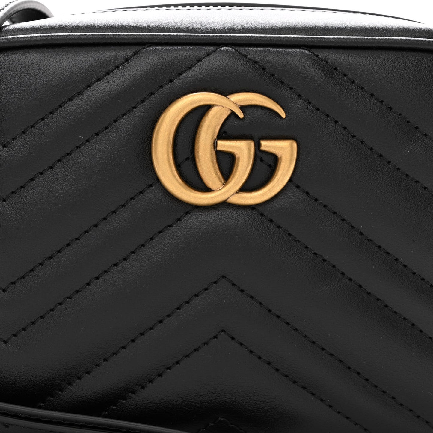 Calfskin Matelasse Mini GG Marmont Chain Shoulder Bag Black
