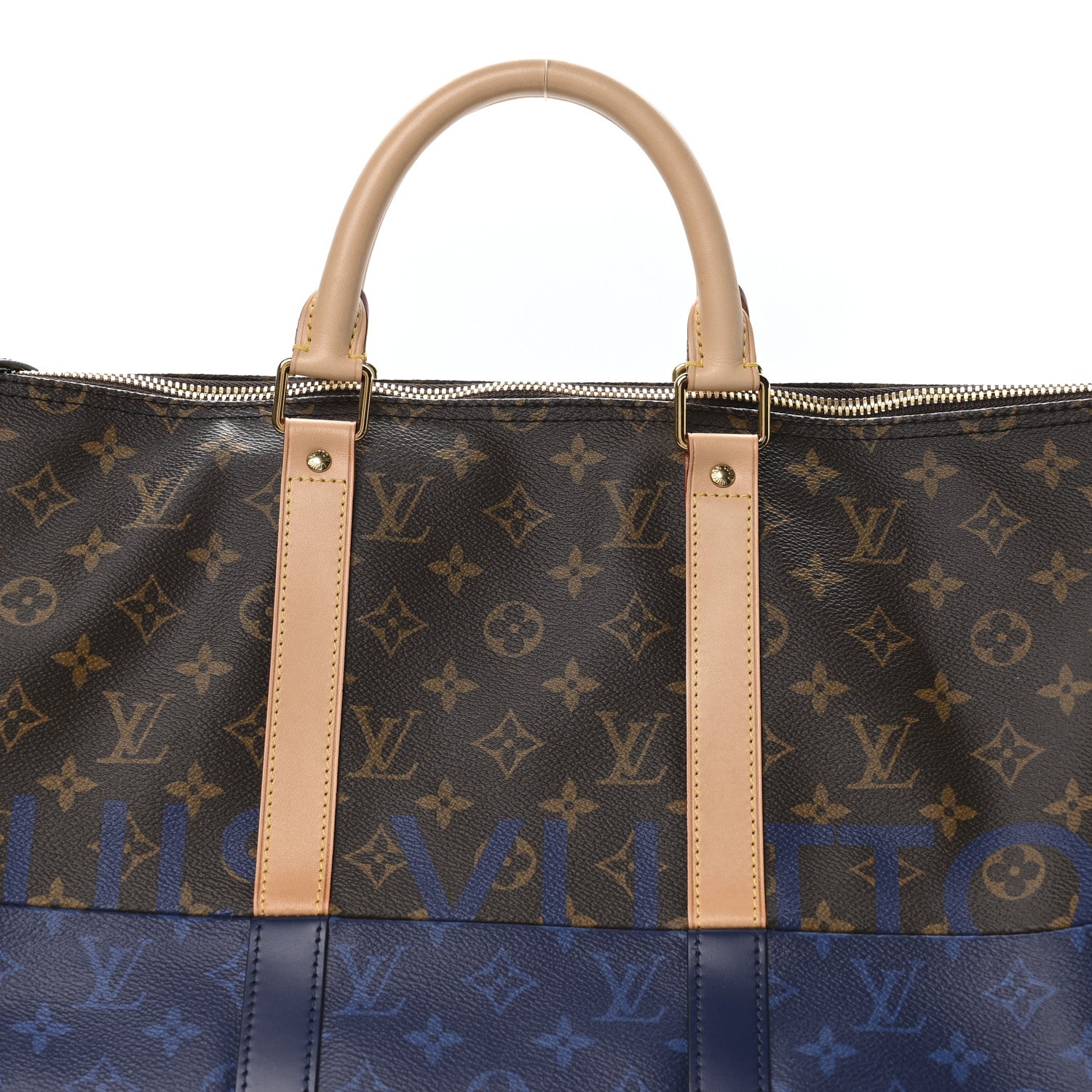 Louis Vuitton Monogram Split Keepall Bandouliere 50 Pacific Blue 7 of 9