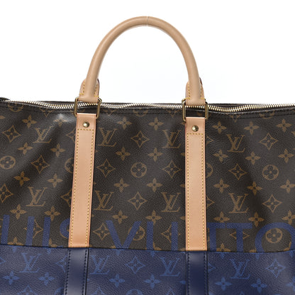 Louis Vuitton Monogram Split Keepall Bandouliere 50 Pacific Blue 7 of 9