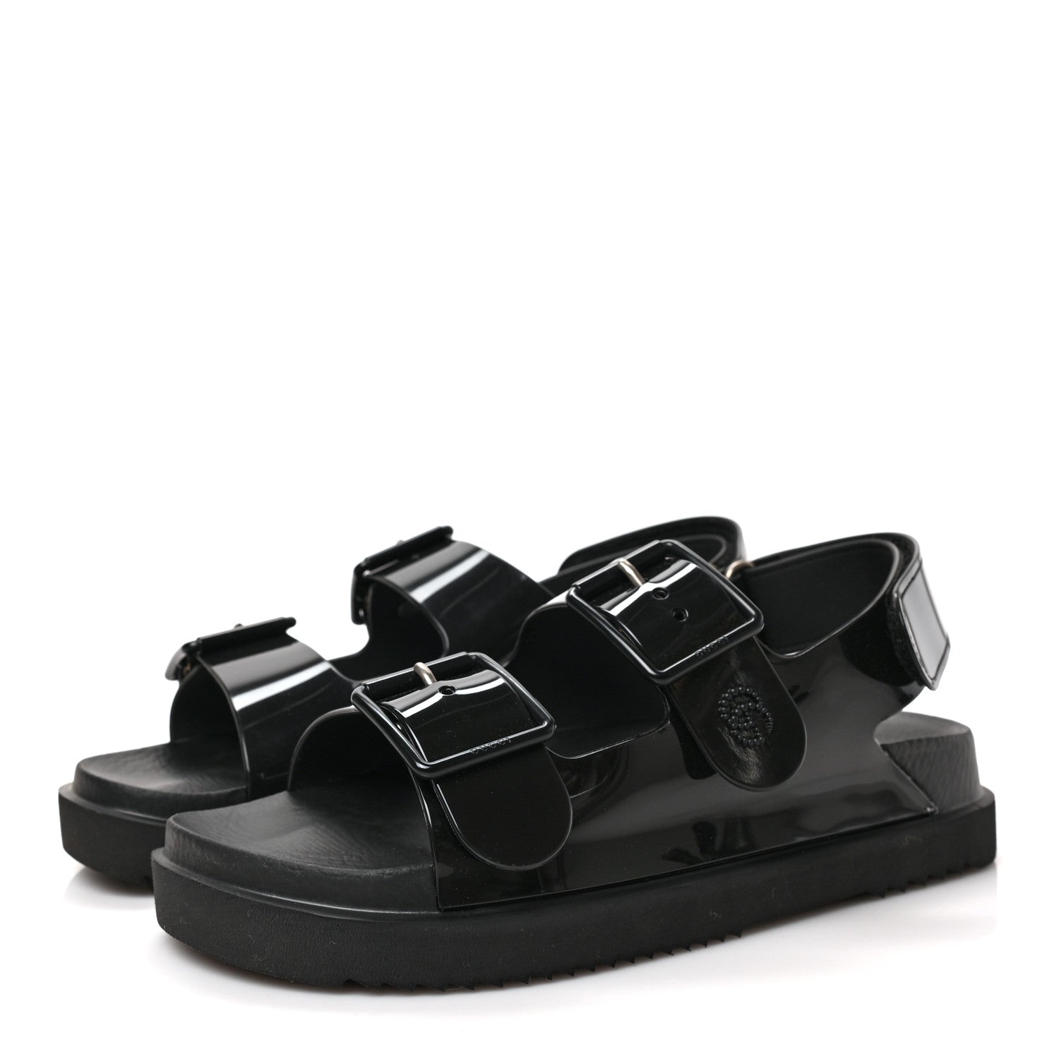 Gucci Rubber Mini Double G Womens Isla Dad Sandals 37 Black 3 of 8