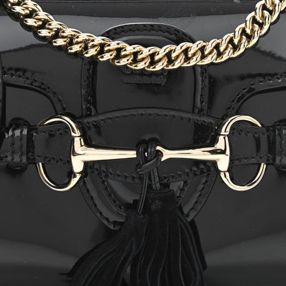 Gucci Patent Small Emily Chain Shoulder Bag Black 8 of 12