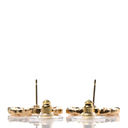Chanel Metal Textured CC Earrings Gold 3 of 4